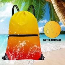 Drawstring Bag Sackpack - Gradient Orange and Yellow - View 6