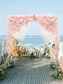 1 件人造樱花花藤樱花悬挂藤蔓人造粉色花环仿日式花环婚礼派对樱花可爱装饰 - 粉色 - 查看 5