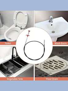 1PC Wire Hand Cranked Drain, Drainage Snake Cleaners, Flexible Grasping Tools, Suitable For Cleaning Kitchen Sinks, Drains, Drain Pipes And Toilet Blockages, Spring Pipe Unclogging Tools, Suitable For Kitchen, Bathroom And Toilet - Multicolor - View 6