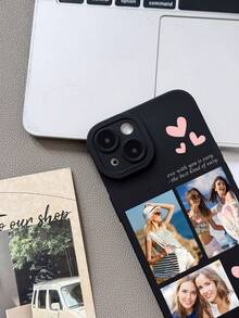 Customized Heart-Shaped Romantic Personalized Photo, Short Phrase, Signature Phone Case, Compatible With Samsung, Redmi, 13, 14, 15, 14C, A14, A15, 16A, A34, A35, A36, A53, A54, A55, A56, S25, S24, S23, S22, S21, S20 Ultra 16 Pro Max - Multicolor - View 4