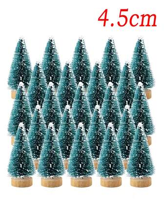 12 件 4.5 厘米冬季迷你圣诞树圣诞装饰人造圣诞树圣诞节桌面装饰圣诞装饰品 2025 年末囤货圣诞礼物
