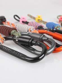 1 pièce Corde de suspension multifonctionnelle pour bouteille d'eau de plein air, avec boucle d'escalade, corde tressée robuste, sangle anti-chute, crochet mains libres, anneau de crochet en aluminium robuste, corde de parapluie de plein air créative, crochet en alliage d'aluminium, corde de suspension antivol, accessoire de sac