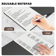 1pc Leather Desktop Whiteboard - Reusable Memo Board For Office, Home And Students, Portable Writing Notepad For Work, Study, Drawing, Daily Notes, With 3 Adjustable Stands (Includes 1 Whiteboard Marker And 1 Eraser Cloth), Suitable For Office Workers, Students, And Home Use - Multicolor - View 5