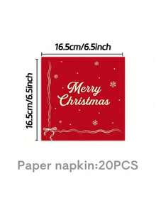 1/10/20 szt./zestaw świątecznych przyborów na imprezę, w tym papierowe talerzyki, papierowe kubki, serwetki itp., odpowiednie na uroczystości bożonarodzeniowe