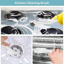 1Pc Dish Brush Bottle Bathroom Scrub Brushes Kitchen Cleaning Brush Right Angle Kitchen Brush Sink Household Pot Pan Edge Corners Tile Lines Brush With Stiff Bristles - 白色 - 查看 7