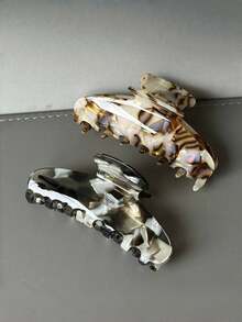 4pcs/1pc Acetate Fiber Hair Clips, Fashionable Acetate Fiber Hair Claws, High-Quality Clips, Nape Hair Clips, Women's Headwear, Hair Accessories, New Design, Warm For Autumn/Winter, Elegant Style, Nape Hair Claws, Suitable For Women And Girls, Holiday Gift, Daily Wear Elegant Claw Clip - Multicolor - View 5