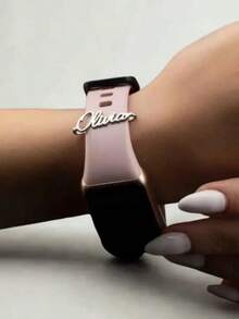 1 Piece Of Customized Personalized Name Watch Accessories, Valentine's Day, Mother's Day Gift, Father's Day Birthday Gift, Women's Exclusive Customized Watch Strap Pendant - Multicolor - View 3