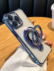 3D New Transparent Anti-Fall TPU Phone Case + Circular Dual-Ring Magnetic Holder, Suitable For IPhone 17 16, Galaxy A04E A05S A06 A12 A13 A14 A15 A16 A17 A21S A22 A23 A24 A32 A33 A34 A35 A53 A54 A73 S10 S20 S21 S22 S23 S24 S25 Ultra, Note 20, Redmi Note 7/8/9/10/11/12/13/14/15, Redmi 9/10/12/13C/14C/15C, OPPO, MOTO, Honor, HW, Realme, Reno 7