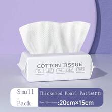 100% Baumwolle verdickte Einweg-Gesichtstücher | 2-in-1 Trocken-/Feuchte Gesichtstücher zum Reinigen/Make-up Entfernen | Hautfreundlich für empfindliche Haut - Gemustert - Übersicht 5