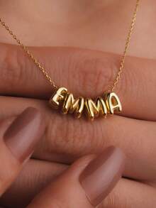 1 件 3D 泡泡名字项链，泡泡首字母吊坠个性化珠宝礼物定制铭牌项链，首字母圆形泡泡项链 - 送给朋友、情侣和家人的个性化礼物，特殊定制名字项链设计，适合婚礼、情人节、母亲节礼物 - 时尚、复古、简约、休闲、可爱定制、个性化、独特的理想礼物 - 金色 o字鏈 - 查看 4