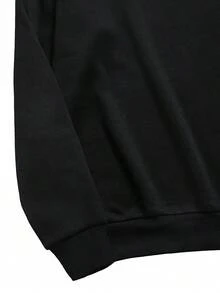 LCWomen's Drop Shoulder Long Sleeve Sweatshirt,Long Sleeve Tops Graduation,Back To School Outfits,Graduation,Teacher Outfits Women,Back To School Pullover Fall OutfitCasual Daily Wear - 黑色 - 查看 3