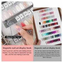 120 Color Magnetic Nail Polish Display Book With Loose-Leaf, Removable Nail Color Chart Album, Nail Polish Color Sample Book, Comes With Nail Tapes And Nail Stickers - White - View 4