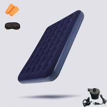 Colchón Inflable Matrimonial Con Bomba Aire Color Azul Hasta 300kg De 191cm X 137cm X 22cm Pvc Forrado Con Vellón, Portátil Exterior Genérica Camping - Morado - Ver 2