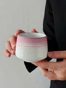 1 件粉色线条陶瓷咖啡杯，极简主义哑光陶瓷杯，日式陶瓷手柄杯，水杯，果汁杯，派对和下午茶杯，礼物，适合所有季节，万圣节，圣诞节 - 彩色 - 查看 13