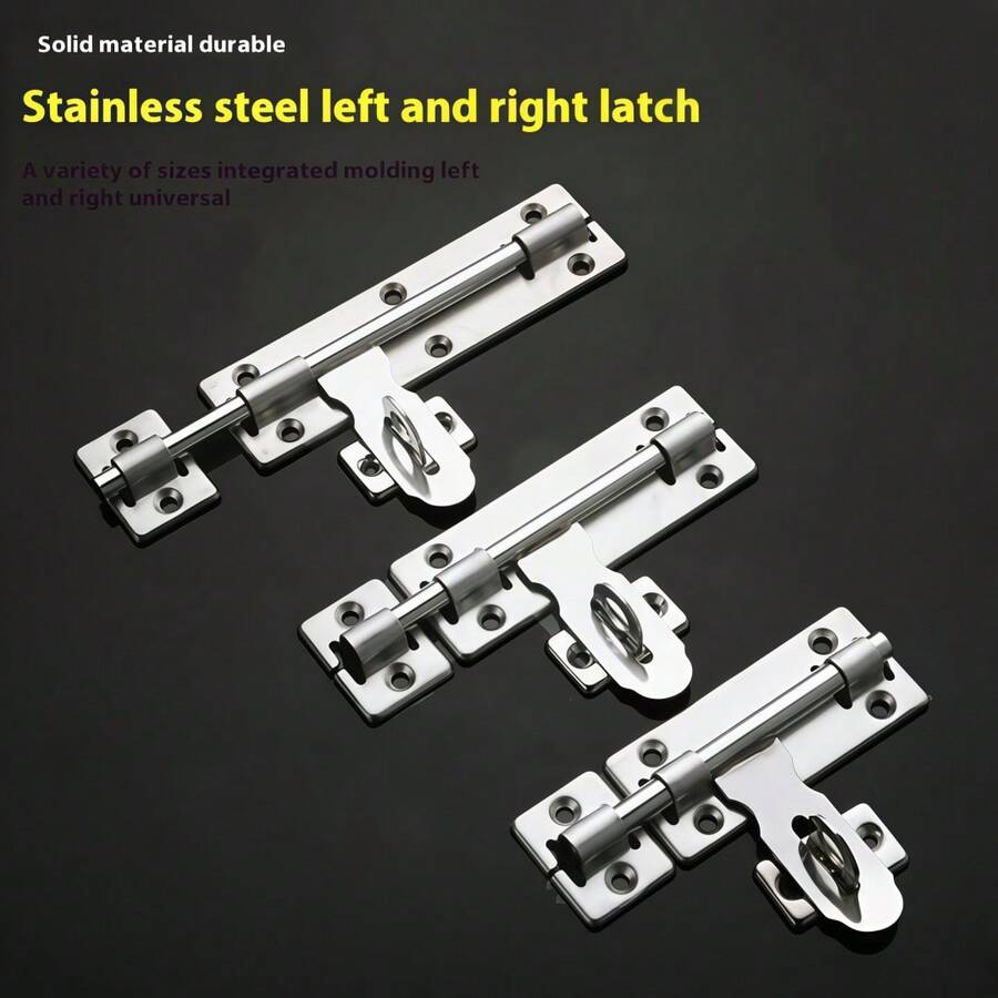 1pc 4"/6"/8" Throw Bolt Surface Mount Door Latch, Lockable Bathroom Door Wood Door Anti-Theft Double-Sided Throw Bolt