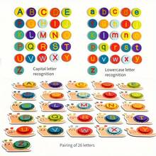 Khối xếp hình ghép hình ốc sên hoạt hình cỡ lớn dành cho trẻ em, 26 trò chơi ghép hình nhận dạng chữ cái tiếng Anh viết hoa và viết thường, phù hợp cho bé trai và bé gái, khai sáng tiếng Anh, đồ chơi giáo dục gia đình, quà tặng Giáng sinh, sinh nhật, mẫu giáo - Nhiều màu - Xem 6
