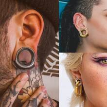 ADYJELY 2 pezzi Dilatatori per orecchie curvi per uomo, tappi e tunnel per orecchie per donna, misura 0G 00G 8mm 10mm, tunnel per orecchie, orecchini allarganti