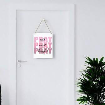 1pc Bible Verse Wall Art,Pink Wall Decor,Christian Gifts For Women Room Decor For Women,Pink Room Decor,Office Wall Decoration For Woman Bedroom Decor For Inspirational Decoration Pray Over It Wall Art