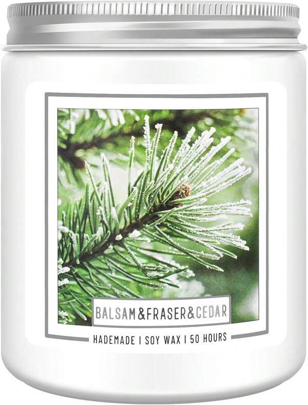 Homsolver Balsam Pine Candle, Christmas Balsam Fir Candles Scented, 9oz Holiday Candles With 50+ Hour Burn Time, Fir Cedar Tree Scent Gifts For Women