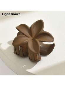 4/1pc Elegant Solid Color Matte Flower Hair Claw Clips, Milk Tea Sweet Freesia Flower Hair Claw,Fashionable Non-Slip Hair Grippers, Hair Claw For The Back Of The Head. Suitable For Women And Daily Wear,Comfortable And Lightweight Elegant Hair Accessories Elegant Hair Clips Winter Hair Clutch