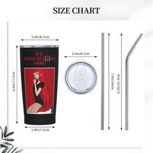 20oz/40oz, Edelstahl Wasserflasche mit Griff, Vakuumflasche, geeignet für Outdoor-Reisen (mit Strohhalm), geeignet für Schule, KPOP Idol, Geschenke für RUBIES, Valentinstag Geschenke, Isolierung und Kühlung