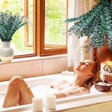 Eucalipto Real Preservado, Sepper 45cm% Natural Ramo de Eucalipto Verde para Decoración de Flores Secas y Decoración de Flores Duraderas para Arreglos de Bodas, Decoración de Hogar, Spa (17) - 17 - Ver 6