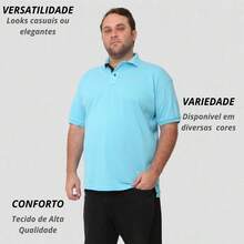 PIQUT 30.1 PREMIUM MEN'S POLO SHIRT PLUS SIZE G1 G2 G3 ROBLES EXTRA LARGE SIZES LUXURY ELEGANT - 淺藍色 - 查看 6