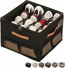 Foihletpath Almacenamiento de Zapatos, Organizador de Zapatos de Tela Foihletpath, Caja de Almacenamiento, 16 Compartimentos Individuales, Caja de Almacenamiento Multiusos, Divisores Ajustables (C Pequeño) - F Grande - Ver 12