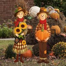 2 Peças Placas de Jardim com Pinguins Empilhados de Natal, Decoração de Jardim de Natal para Gramado, Pátio e Área Externa, Adereços e Decorações de Feriado, Decoração de Cena, Decoração de Quarto, Decoração Doméstica, Decoração de Festa de Natal