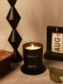 1 pièce Grande tasse TASTE LIFE Bougie d'aromathérapie en cire de soja haut de gamme avec sous-tasse, sans fumée, huiles essentielles d'aromathérapie pour la maison, le spa, les loisirs. Ensemble de bougies décoratives exquis, idéal pour la relaxation, la décoration et les cadeaux