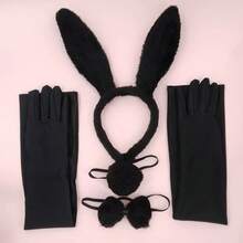 New Hot-Selling Fashion Versatile Sexy Cute Rabbit Ears Plush Headband/Gloves/Bowtie/Tail 5-Piece Set - Suitable For Halloween, Valentine's Day, Easter, Party, Nightclub, Couples Flirting, Role Play, Performance Accessory Combination Set - Multicolor - View 12