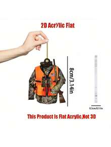 2D Acrylic Hunting Gear Car Rearview Mirror Ornament - Home, Outdoor & Theme Party Multi-Functional Decoration, Perfect Christmas Tree Decoration, Ideal Dad Gift - Multicolor - View 2