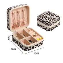 1 Piece Of New Leopard Print Portable Jewelry Box, Which Is A Jewelry Storage Box With A Sense Of Luxury, Can Store Various Female Jewelry Such As Necklaces, Earrings, Stud Earrings, Rings, Etc. It Symbolizes The Orderly And Delicate Storage Of Jewelry, The Pursuit Of Quality Of Life, And The Fashionable And Personalized Style. Travel Essentials For Holiday Vacation Makeup Bag Makeup Organizer Travel Bag For Women