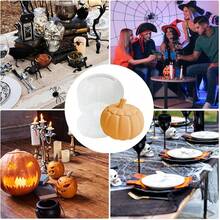 Molde Del Portavoz De Calabaza - Molde De Fundición De Silicona De 10 Con Tapa |   Molde De Frasco De Resina De Halloween De Alimenticio |   Molde De Silicona De Frasco De Velas Para Joyas De - 1 - Ver 5