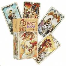 塔罗牌穆夏卡，78 张英文版幻象占卜版卡组 Borad Games - 彩色 - 查看 2