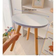 مقعد حديقة محمول أبيض ذو 3 أرجل، مناسب لديكور الفناء