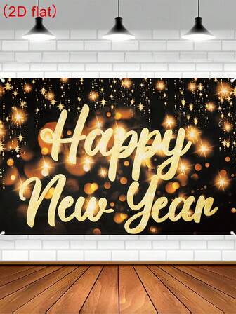 1pc Happy New Year Celebration Backdrop Banner,Black Gold Diamond Balloon Champagne Pattern Versatile PolyesterHanging Flags, For 2026 New Year Party Celebration Background Cloth Home Room Decor, New Year Party Decor,New Year Eve Event Party Supplies,Perfect For New Year Photo Booth Props, Garden Courtyard Decoration Garden Flags,Hanging Decor, 2026 New Years Decorations