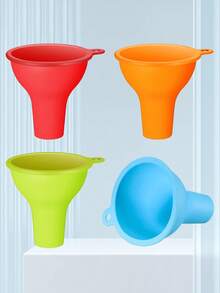1PC Silicone Funnel, Wide-Mouthed Funnel Flexible Sauce Can Set, Suitable For Home, Restaurant And Kitchen Squeeze Bottles And Cans, Easy To Clean, Suitable For Most Liquids Such As Oil, Beverages, Sauces, Etc., Wide Range Of Applications, Reusable, Home Accessories