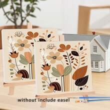 1/2/4pcs Framed Diy Paint By Numbers Beginner Kits Flowers Handicrafts Easy To Paint On Canvas For Diy Gift 20x20cm/7.87x7.87inch - Multicolor - View 9