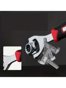 MOLOLAN Llave de tubo universal 52 en 1, mango antideslizante de 8-19 mm y diseño de hueso giratorio, juego de llaves de tubo multifuncionales mejoradas, herramienta de llave de doble extremo ajustable universal con imán, herramienta de llave multifuncional, cabezal giratorio de 360 ​​grados, llave universal con cabezal magnético, tornillos adsorbibles, llave métrica, llave imperial, herramientas de acero inoxidable para el hogar o el automóvil, herramientas de reparación, artículos para el hogar, accesorios de garaje, herramientas de llave para el hogar, bicicletas, reparación de automóviles - Plateado - Ver 6