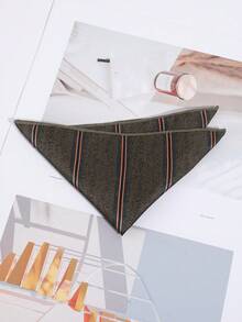 1pc Men's Fashionable Minimalist Striped Pattern Pocket Square Handkerchief, Suit Accessory Suitable For Party, Banquet, And Daily Wear