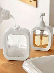 1 bình đựng xà phòng lỏng 300ml có thể tái sử dụng, chai có thể tháo rời và tái sử dụng, bình bơm xà phòng nhà tắm dung tích lớn, dễ đổ đầy, bình đựng xà phòng trong suốt, chai đựng sữa dưỡng thể để bàn, bình đựng nước rửa tay nhà tắm có thể tái sử dụng, hộp rỗng di động, thích hợp đựng dầu gội, dầu xả, sữa tắm, xà phòng rửa tay, đồ dùng học tập. - Nhiều màu - Xem 7