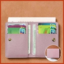 Classic Retro Wallet Minimalist Folding Button Coin Purse Driver's License Card Holder Soft Leather Wallet Unisex Short Slim Credit Card Case For Women Money Wallet Mini Wallet Purse Wallet Small Wallet Cute Wallet