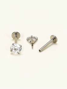 قطعة واحدة من أقراط الأذن المرصعة بالزركونيا المكعبة من التيتانيوم G23 بشكل دائري، أقراط الغضروف، خاتم الشفة، خاتم الأنف، مجوهرات ثقب التيتانيوم F136، مناسبة للاستخدام اليومي للنساء