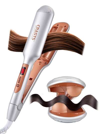  CRASTS 3-Barrel Curling Iron With Digital Display, Adjustable Temperature, Ceramic Tourmaline Barrels For Loose Waves, Spiral Curls, French Waves