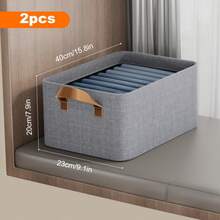 2-Pack Caja De Almacenamiento Plegable Con Marco De Metal, Caja De Almacenamiento De Tela Para El juego, Caja De Almacenamiento De Ropa, Caja De Gran Capacidad, organizador Que Ahorra Espacio Para Armario/Armario/Dormitorio, Almacenamiento De La Cama - A2-2 - Ver 4