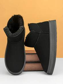 1 Pair Men's Snow Boots, Warm Winter Essential With Thermal Lining, Low-Top, Soft & Comfortable, Easy To Wear For Warm Winter Days