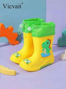 بوت المطر للأطفال موديل 2024 الجديد، بوت مطر للأولاد الصغار، بوت مطر للبنات مقاومة للماء من الجلد الصناعي، بوت مياه للأولاد متوسطة الارتفاع