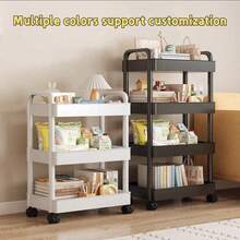 1 pièce Chariot de rangement à 2 étages - Matériau PP, polyvalent pour le bureau, la cuisine, la salle de bain et l'organisation de la chambre, décoration extérieure