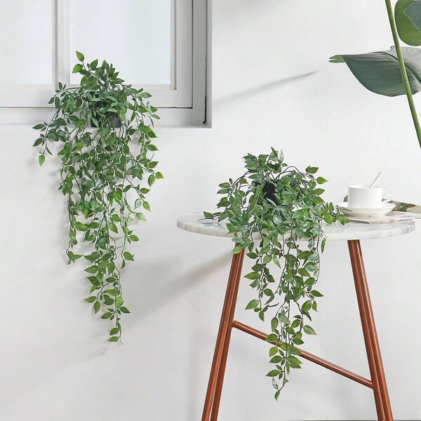 1 pièce/2 pièces Plantes artificielles, plantes en pot suspendues, étagères murales décoratives, convient pour une utilisation intérieure et extérieure